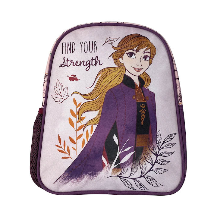 Ghiozdan cu imprimeu Frozen, violet, bretele buretate si reglabile, maner, 28 x 24 x 9 cm - imagine 4